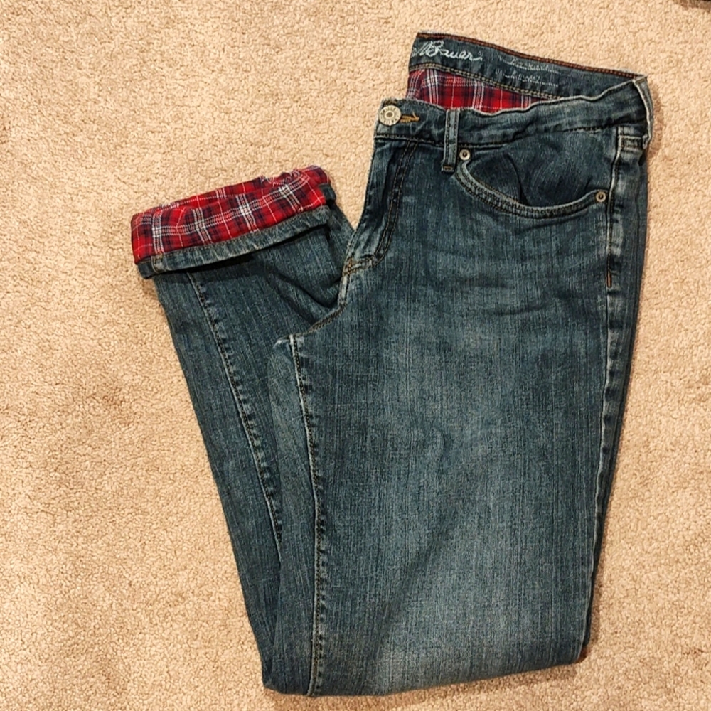 Eddie Bauer Women's Lined Boyfriend Jeans Size 8
